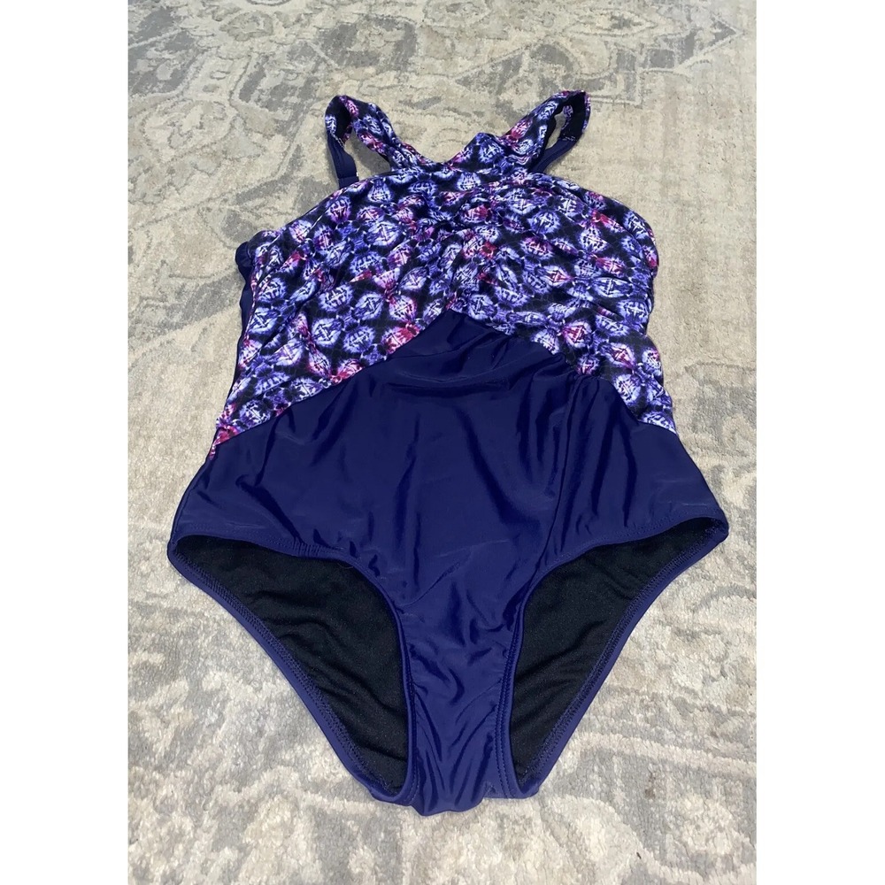 Swimsuits For All Women Sz 14 Purple‎ Blue Padded